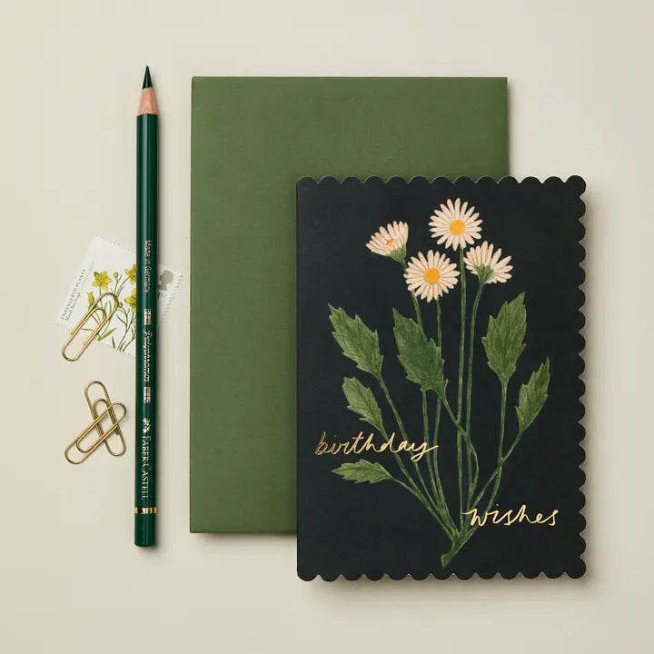 Botanical Daisy "Birthday Wishes" Card