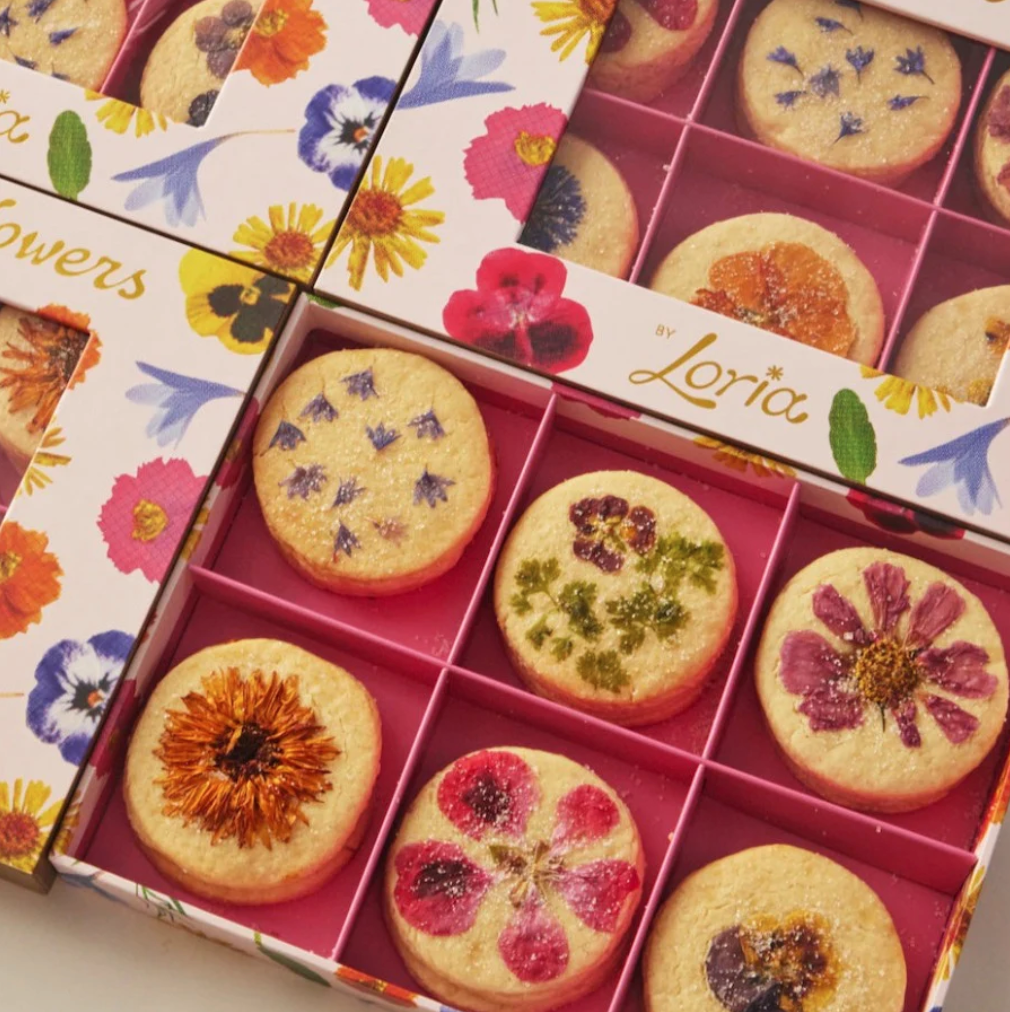 Flower Pressed Shortbread Cookies | 1 Dozen
