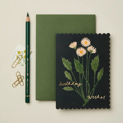 Botanical Daisy "Birthday Wishes" Card