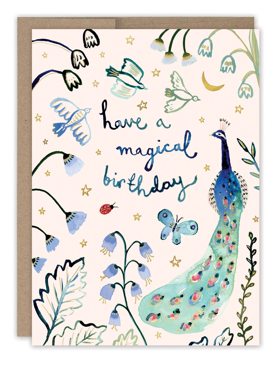 Magical Birthday Peacock Birthday Card