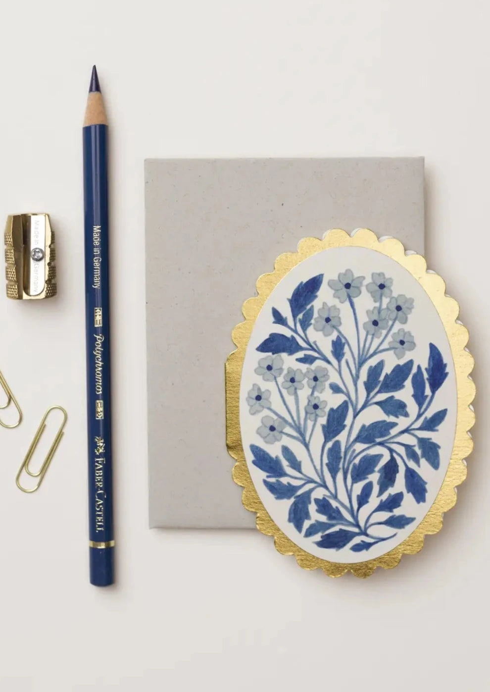 Blue Flora Mini Card