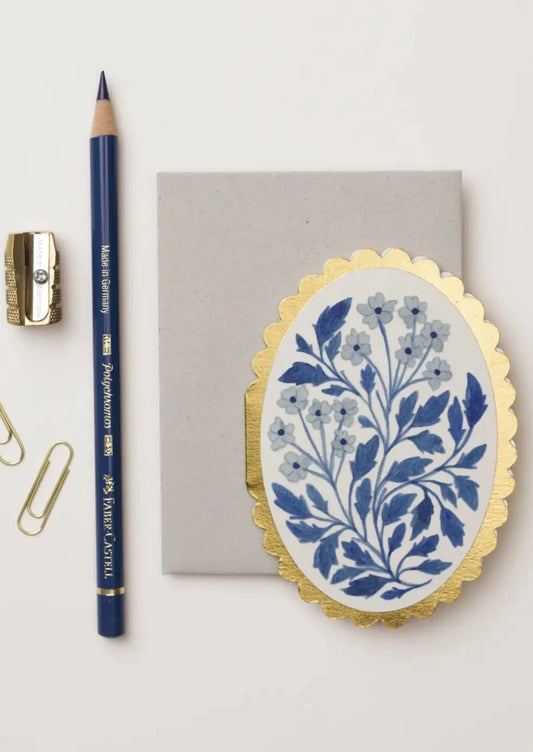 Blue Flora Mini Card