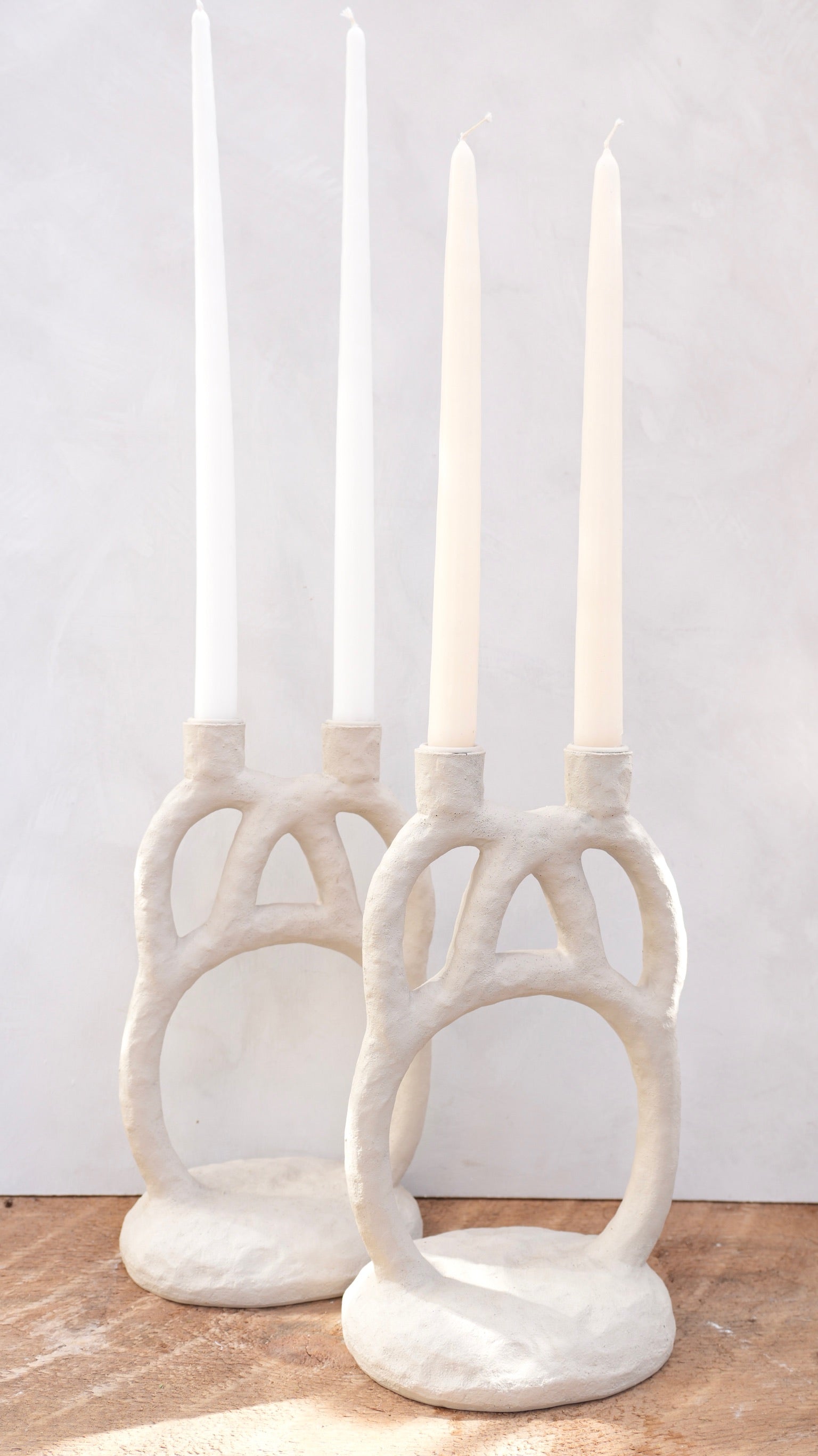 Double Candleholder、 Freya Brass Double Modern Taper Candle Holder + Reviews | CB2