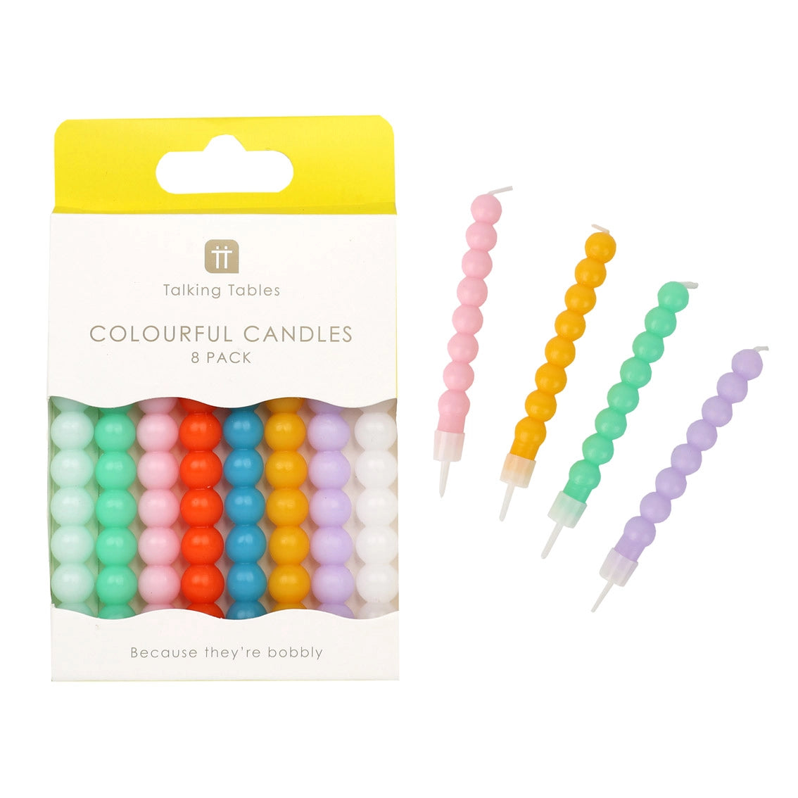 Colorful Bobble Candles | 8 Pack