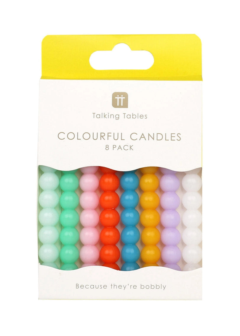 Colorful Bobble Candles | 8 Pack