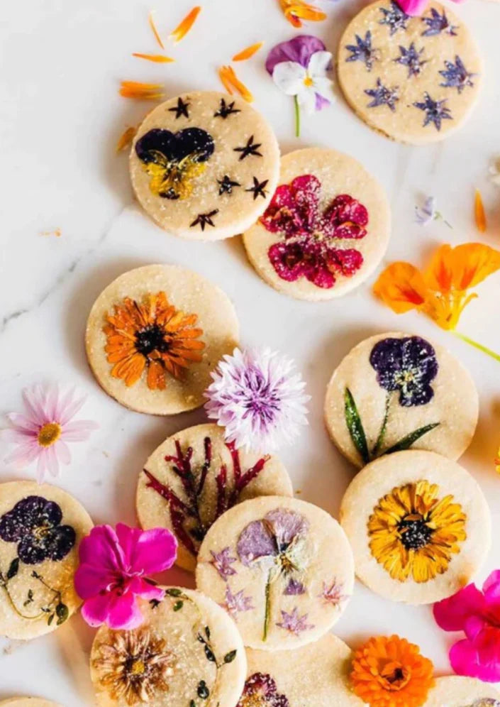 Flower Pressed Shortbread Cookie | Single