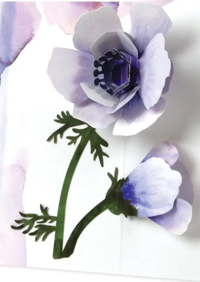 Anemone Flower Pop-Up Card