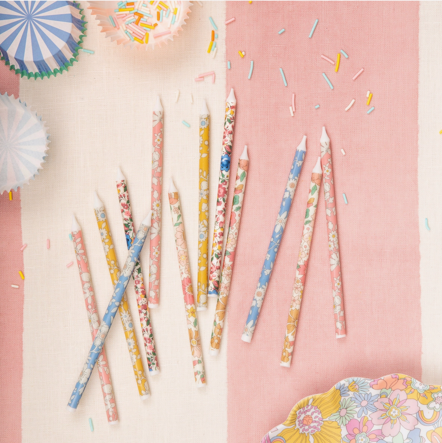 Meri Meri X Liberty Mixed Print Party Candles