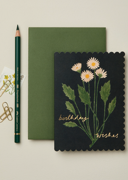 Botanical Daisy "Birthday Wishes" Card