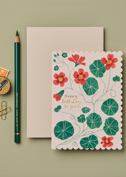 Nasturtium "Happy Birthday To You" Card