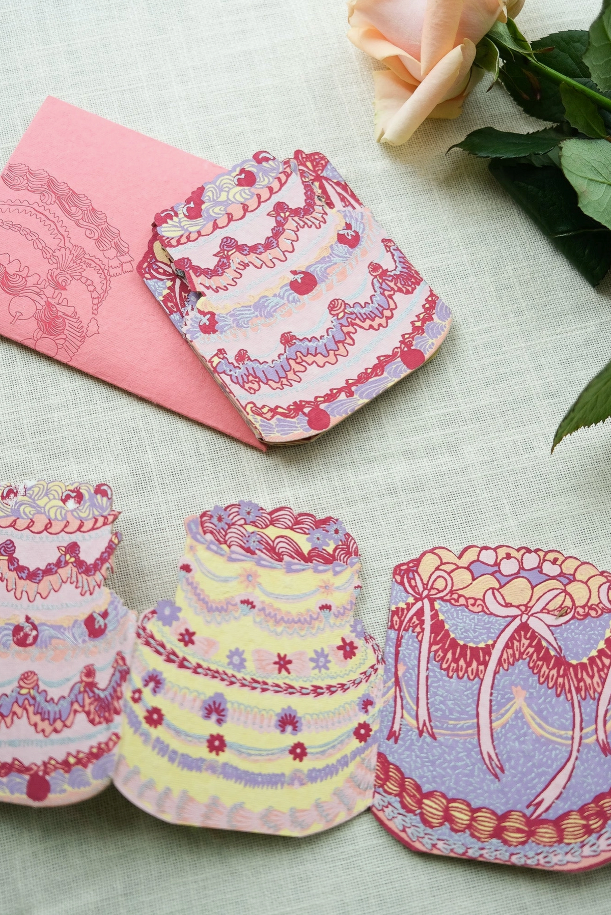 Birthday Cake Concertina Greeting Card