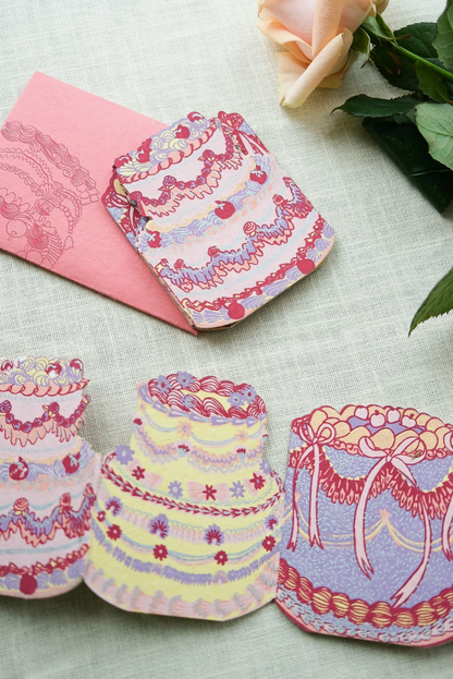 Birthday Cake Concertina Greeting Card